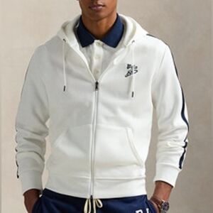 Polo Ralph Lauren Men's Logo Double-Knit Mesh Hoodie Cruise Navy Size Small